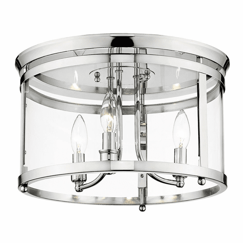 Golden Payton 3-LT Flush Mount - Chrome - 1157-FM CH