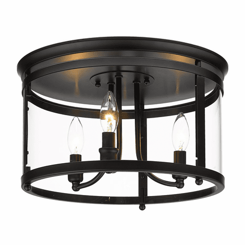 Golden Payton 3-LT Flush Mount - Matte Black - 1157-FM BLK