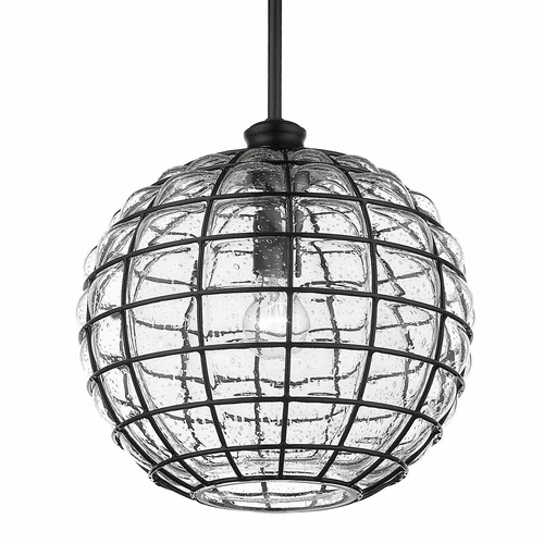 Golden Powell 1-LT Medium Pendant - Matte Black - 1096-M BLK-SD
