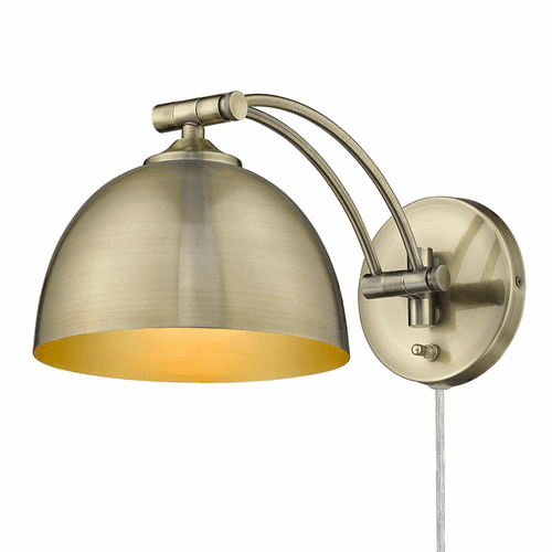 Golden Rey 1-LT Articulating Wall Sconce - Aged Brass - 3688-A1W AB-AB
