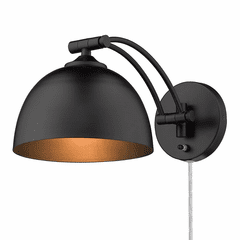 Golden Rey 1-LT Articulating Wall Sconce - Matte Black - 3688-A1W BLK-BLK