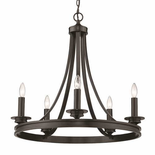Golden Saldano 5-LT Chandelier - Matte Black - 3863-5 BLK
