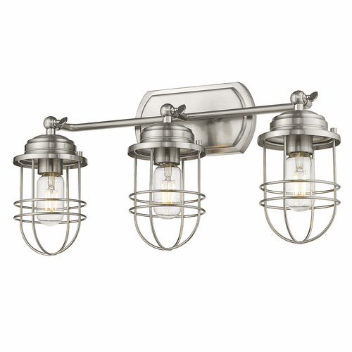Golden Seaport 3-LT Bath Vanity Light - Pewter - 9808-BA3 PW