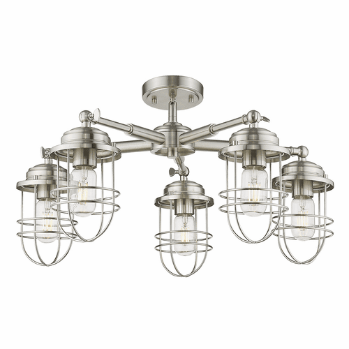 Golden Seaport 5-LT Semi-Flush - Pewter - 9808-5SF PW