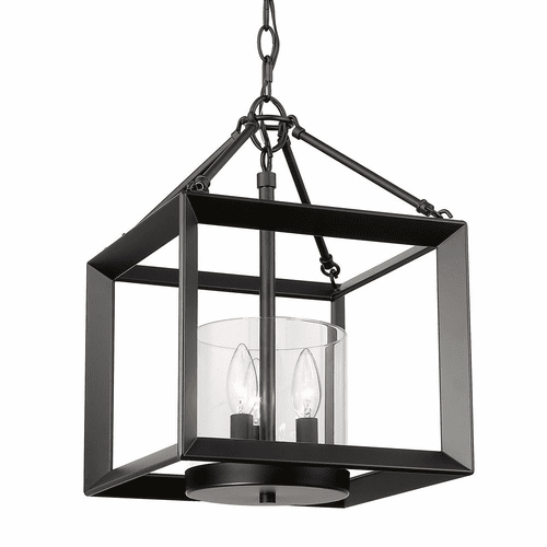 Golden Smyth 3-LT Mini Chandelier - Matte Black - 2073-M3 BLK-CLR