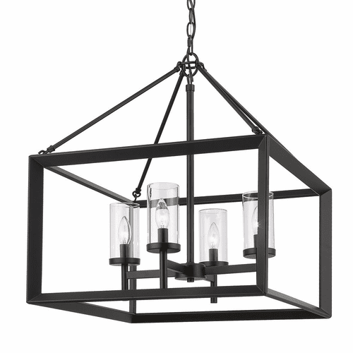 Golden Smyth 4-LT Chandelier - Matte Black - 2073-4 BLK-CLR