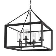 Golden Smyth 4-LT Chandelier - Matte Black - 2073-4 BLK-CLR