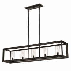 Golden Smyth 5-LT Linear Pendant - Matte Black - 2073-LP BLK-CLR