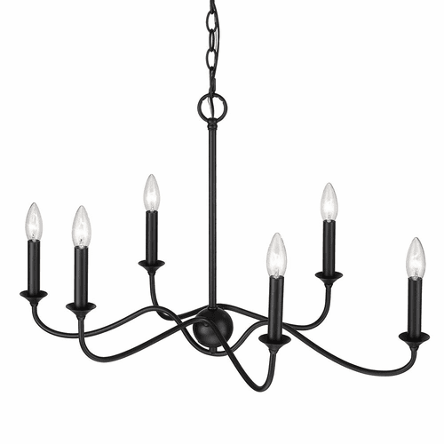 Golden Tierney 6-LT Linear Pendant - Matte Black - 8316-LP BLK
