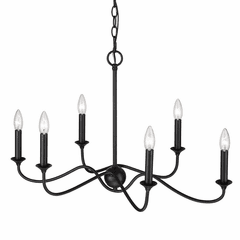 Golden Tierney 6-LT Linear Pendant - Matte Black - 8316-LP BLK Golden Tierney 6-LT Linear Pendant - Matte Black - 8316-LP BLK