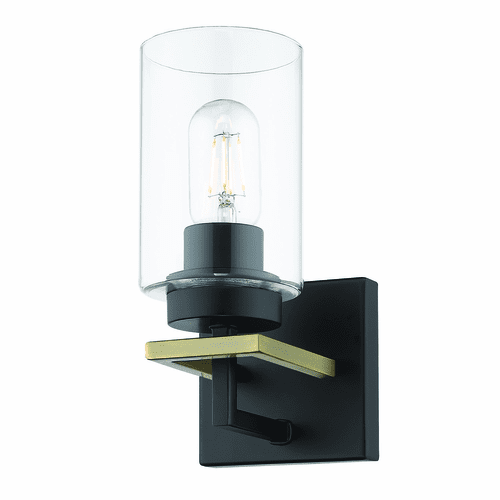 Golden Tribeca 1-LT Bath Vanity Light - Matte Black - 6070-BA1 BLK-AB