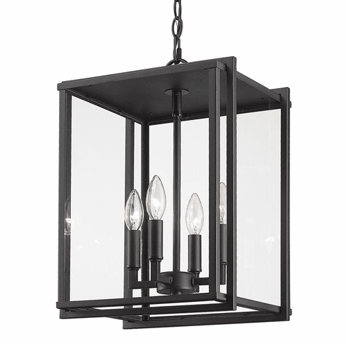 Golden Tribeca 4-LT Outdoor Pendant - Natural Black - 6071-O4P NB-CLR