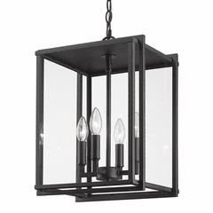 Golden Tribeca 4-LT Outdoor Pendant - Natural Black - 6071-O4P NB-CLR