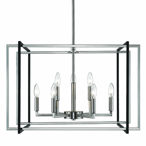Golden Tribeca 9-LT Chandelier - Pewter - 6070-9 PW-BLK