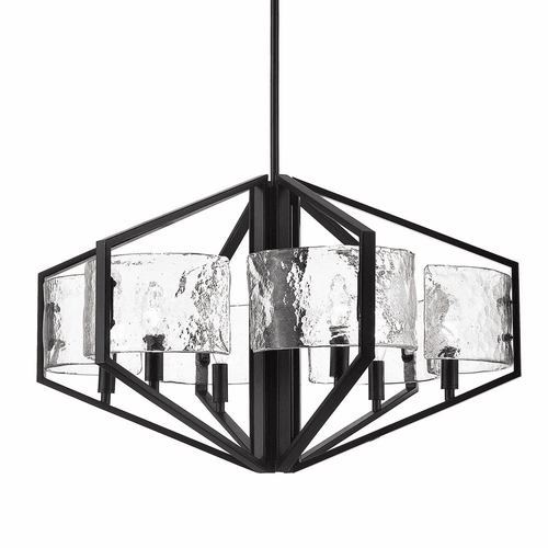 Golden Varsha 6-LT Chandelier - Matte Black - 3162-6 BLK-HWG