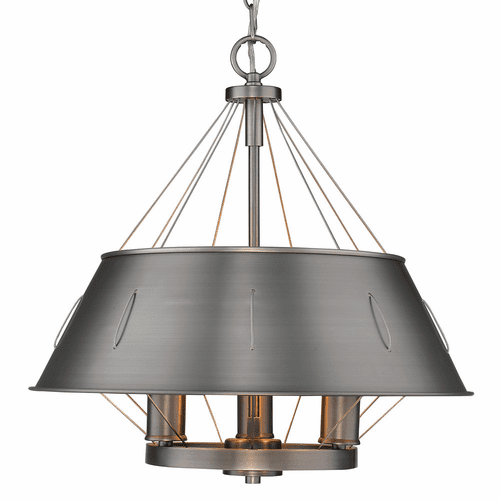 Golden Whitaker 3-LT Pendant - Aged Steel - 7917-3P AS