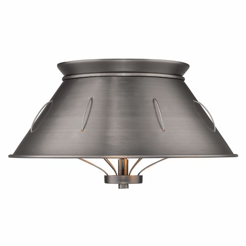 Golden Whitaker Flush Mount - Aged Steel - 7917-FM AS