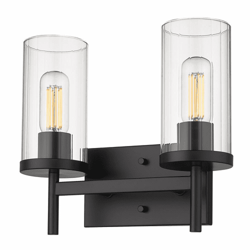 Golden Winslett 2-LT Bath Vanity - Matte Black - 7011-BA2 BLK-CLR