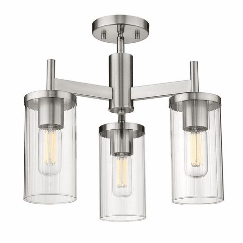 Golden Winslett 3-LT Semi-Flush - Pewter - 7011-3SF PW-CLR