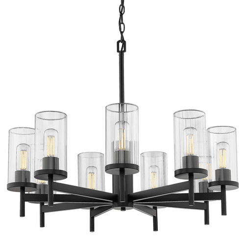 Golden Winslett 9-LT Chandelier - Matte Black - 7011-9 BLK-CLR