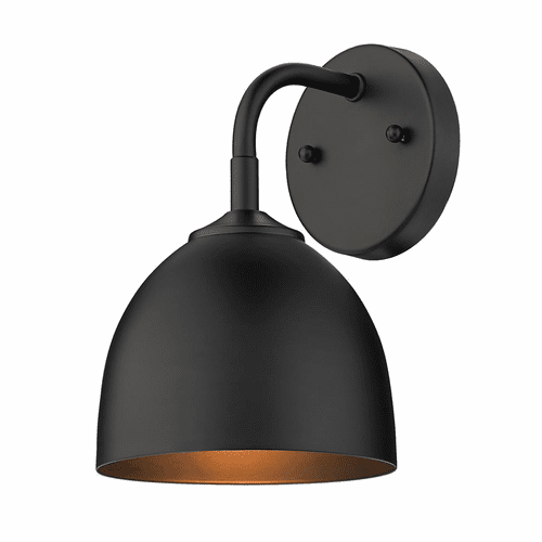 Golden Zoey 1-LT Wall Sconce - Matte Black - 6956-1W BLK-BLK