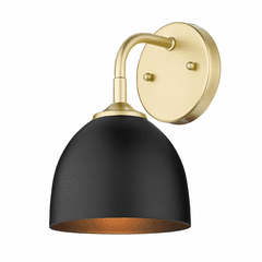 Golden Zoey 1-LT Wall Sconce - Olympic Gold - 6956-1W OG-BLK Golden Zoey 1-LT Wall Sconce - Olympic Gold - 6956-1W OG-BLK