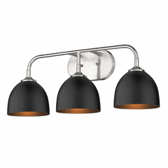 Golden Zoey 3-LT Bath Vanity - Pewter - 6956-BA3 PW-BLK
