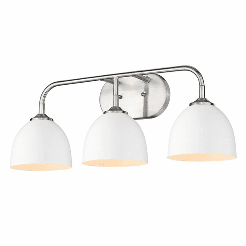 Golden Zoey 3-LT Bath Vanity - Pewter - 6956-BA3 PW-WHT