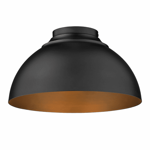 Golden Zoey 3-LT Flush Mount - Matte Black - 6956-FM BLK-BLK