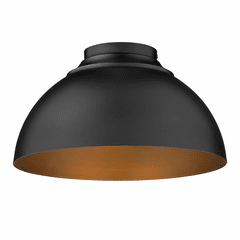 Golden Zoey 3-LT Flush Mount - Matte Black - 6956-FM BLK-BLK