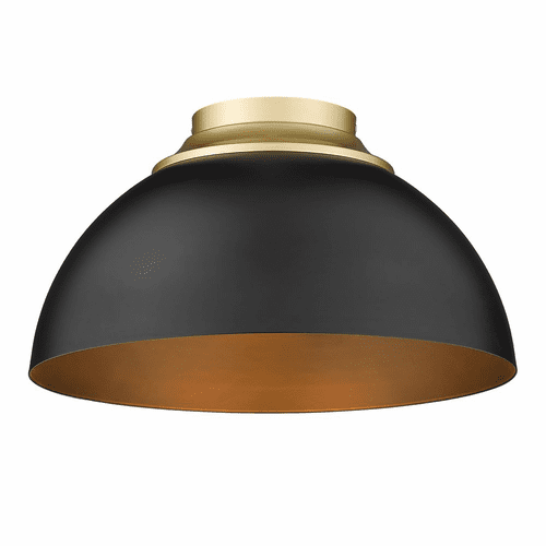 Golden Zoey 3-LT Flush Mount - Olympic Gold - 6956-FM OG-BLK