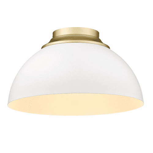 Golden Zoey 3-LT Flush Mount - Olympic Gold - 6956-FM OG-WHT