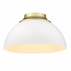 Golden Zoey 3-LT Flush Mount - Olympic Gold - 6956-FM OG-WHT