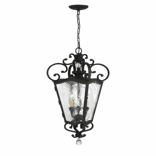 Great Outdoors Brixton Ivy 3-LT Outdoor Chain Hung Lantern - Coal/Gold - 9334-661
