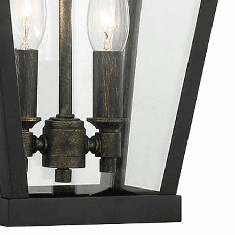 Great Outdoors Chateau Grande 1-LT Outdoor Wall Mount - Coal W/Gold - 72782-66G