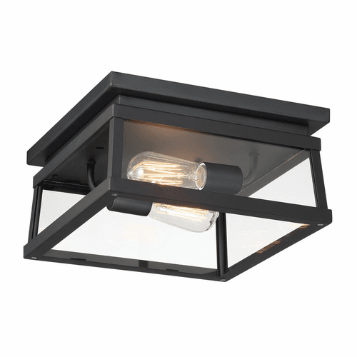 Great Outdoors Isla Vista 2 Light Outdoor Flush Mount - Coal - 73217-66A