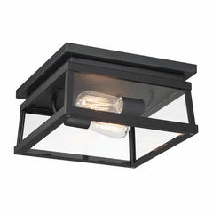 Great Outdoors Isla Vista 2 Light Outdoor Flush Mount - Coal - 73217-66A