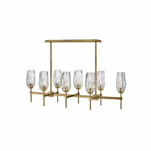 Hinkley Ana Eight Light Linear Chandelier - Heritage Brass - 38256HB