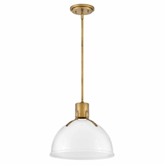 Hinkley Argo 1-LT Small Pendant - Heritage Brass with Cased Opal Glass - 3487HB-CO