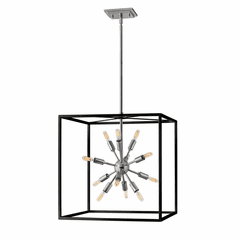 Hinkley Aros Chandelier - Black with Polished Nickel - 46314BLK-PN