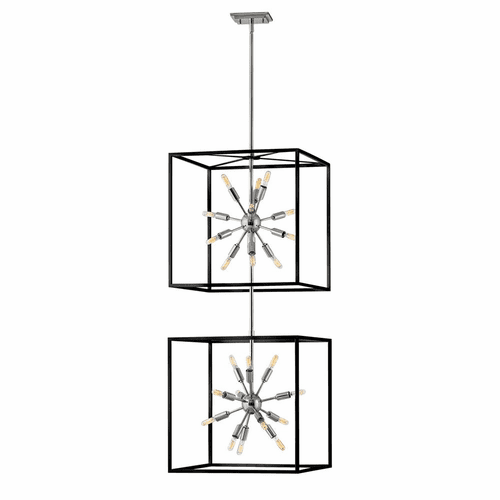 Hinkley Aros Chandelier - Black with Polished Nickel - 46316BLK-PN