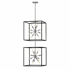 Hinkley Aros Chandelier - Black with Polished Nickel - 46316BLK-PN