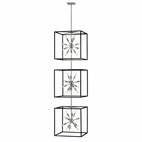 Hinkley Aros Chandelier - Black with Polished Nickel - 46318BLK-PN