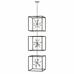 Hinkley Aros Chandelier - Black with Polished Nickel - 46318BLK-PN