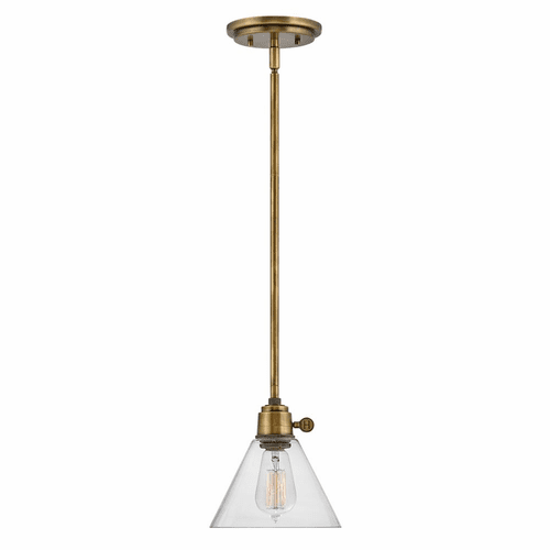 Hinkley Arti Small Pendant - Heritage Brass with Clear glass - 3697HB-CL
