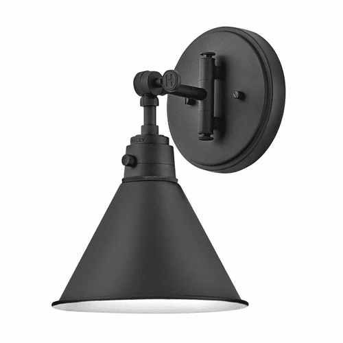 Hinkley Arti Small Single Light Wall Sconce - Black - 3691BK