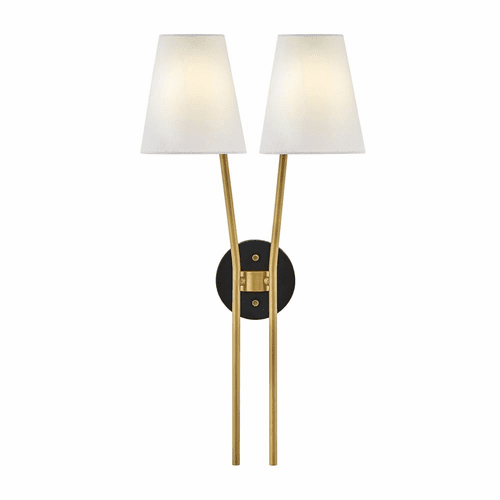 Hinkley Aston Two Light Wall Sconce - Heritage Brass - 37382HB