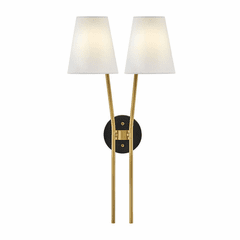 Hinkley Aston Two Light Wall Sconce - Heritage Brass - 37382HB