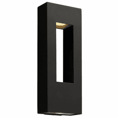 Hinkley Atlantis Outdoor Large Wall Mount Lantern - Satin Black - 1649SK-LL
