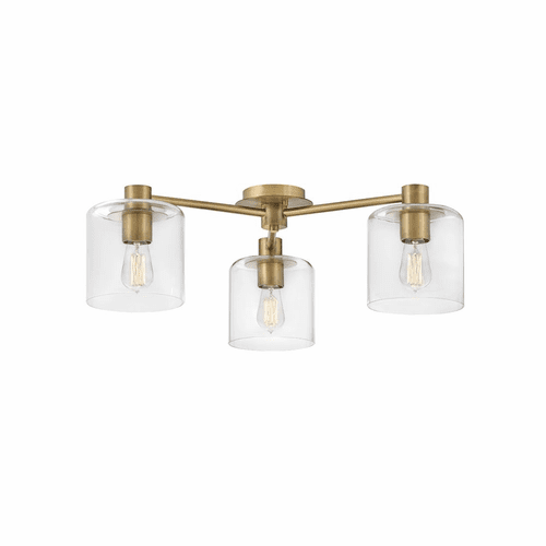 Hinkley Axel 3-LT Large Semi-Flush Mount - Heritage Brass - 4514HB